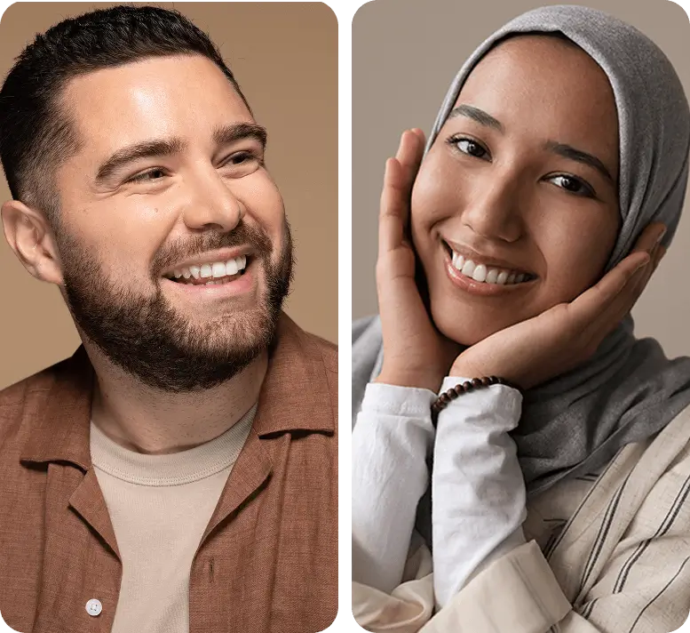 male and female Arabs beautiful smile
