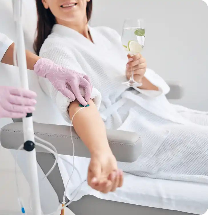 Woman Having IV Wellness Therapy